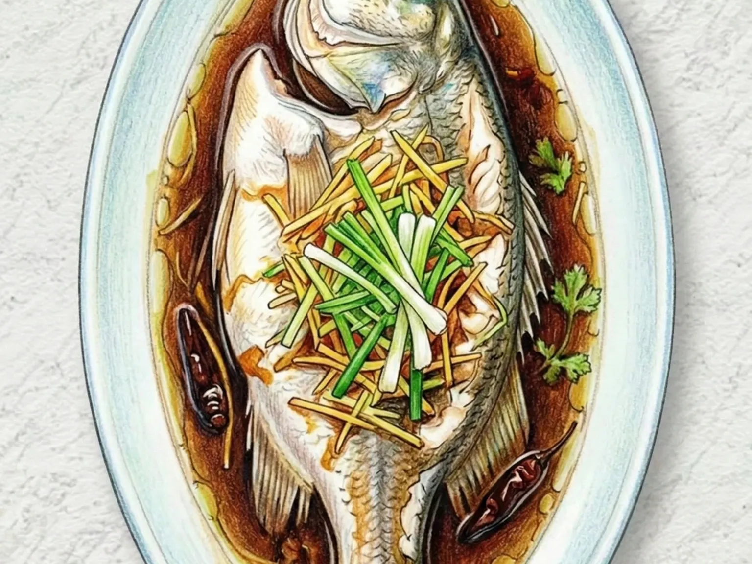 広東式蒸し魚（生姜と醤油で蒸した丸ごと魚の広東風清蒸）