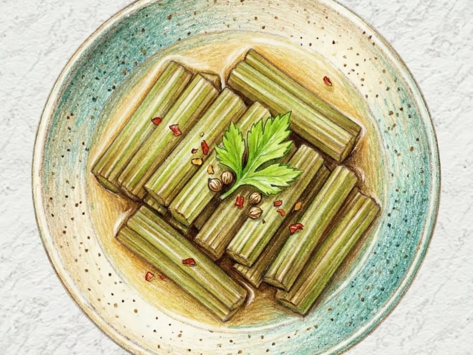 Celery Jangajji (apio encurtido coreano en soja y limón)