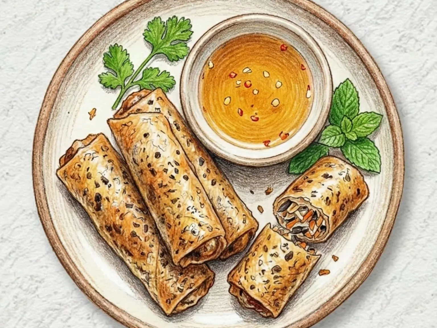 チャーゾー(ベトナム南部風ライスペーパー揚げ春巻き)