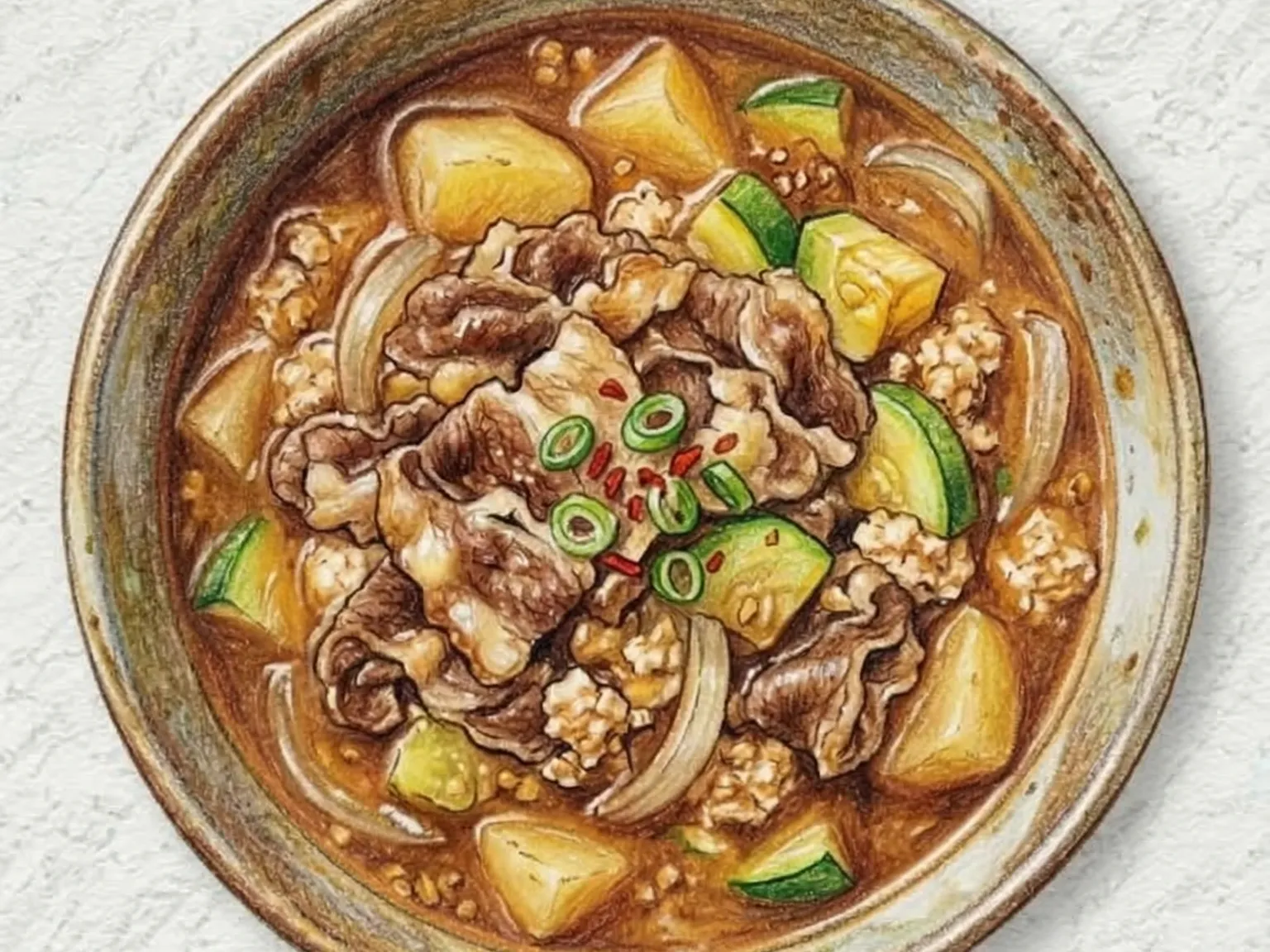 チャドルテンジャンチゲ(牛バラ肉のテンジャンチゲ)