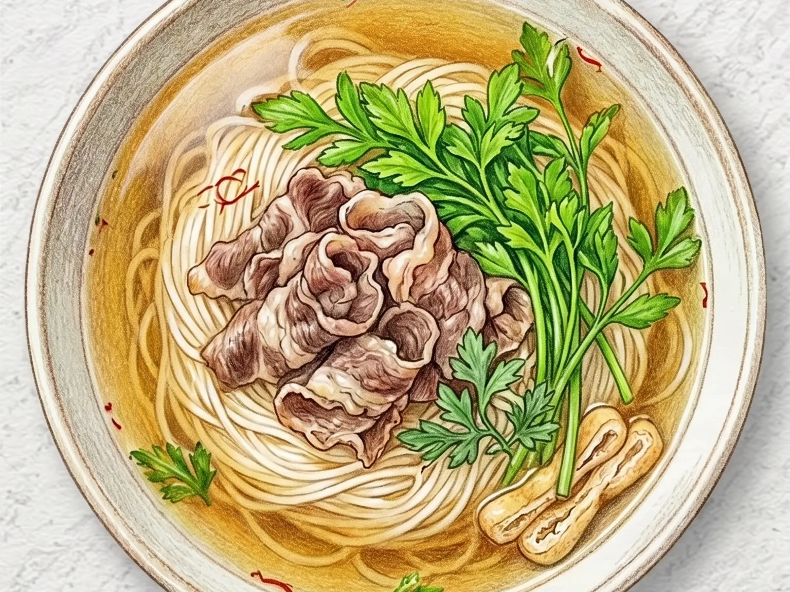 차돌 미나리 온국수