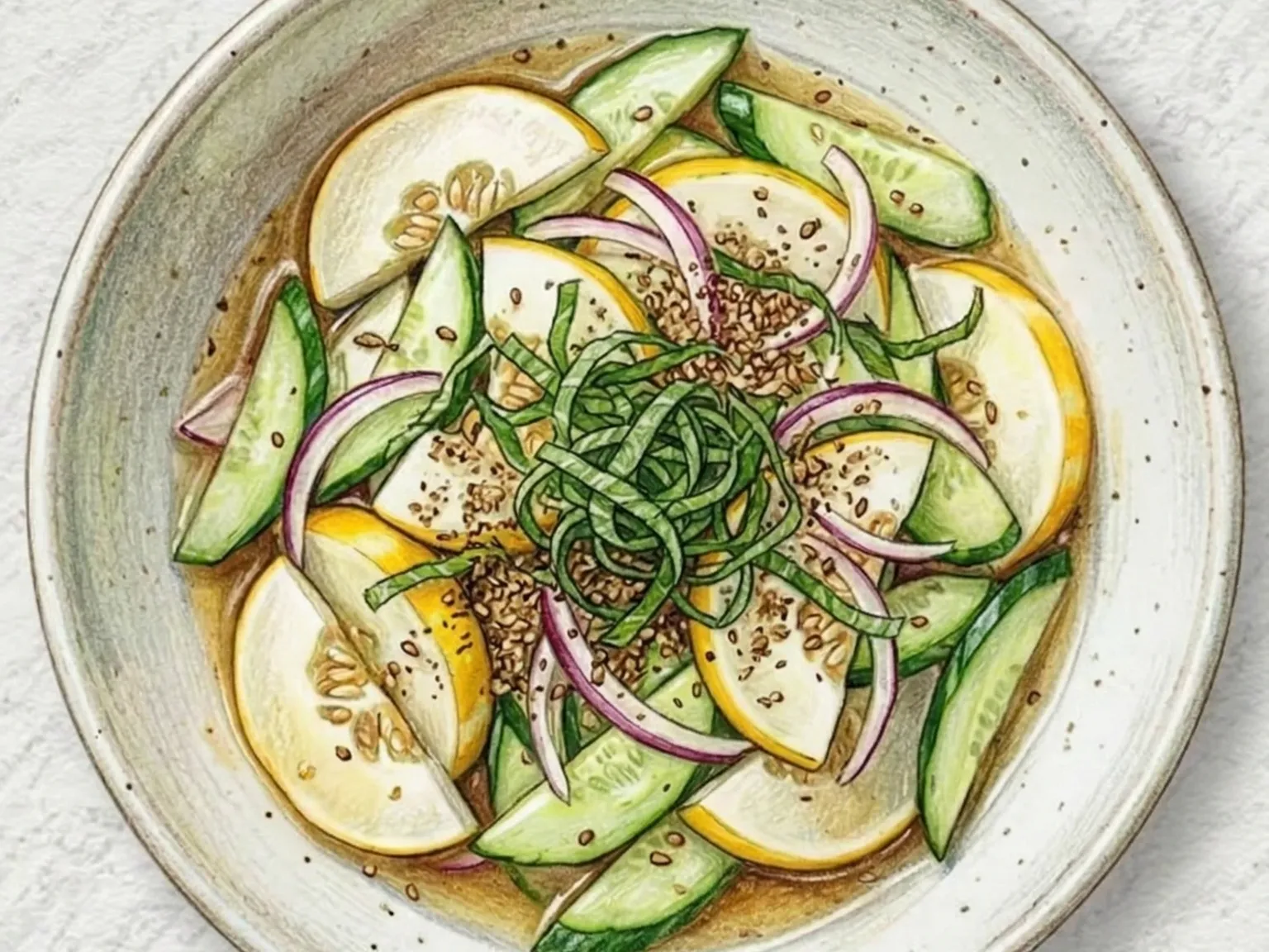 チャメ きゅうり エゴマサラダ(韓国メロンときゅうりのエゴマ風味サラダ)