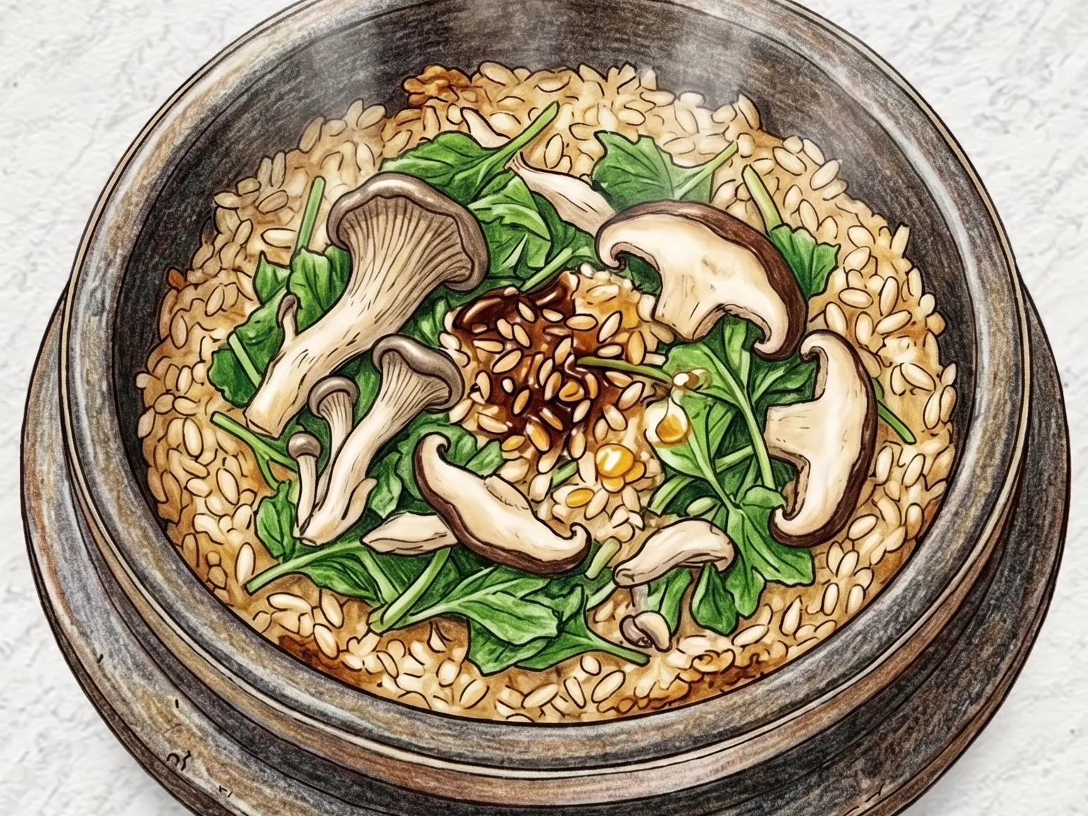 참나물버섯솥밥