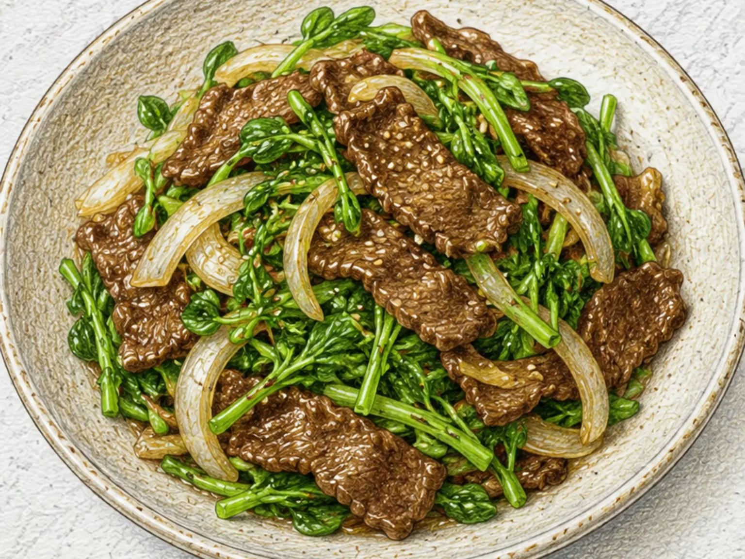 참나물소고기볶음