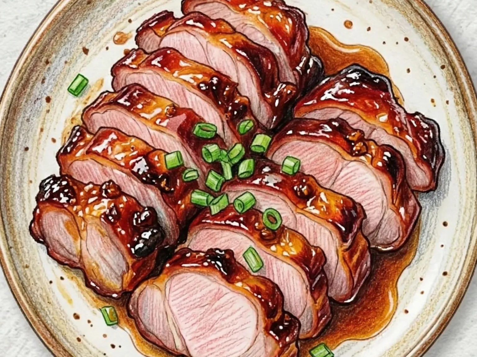 広東式ハニーチャーシュー（蜂蜜五香粉光沢BBQ豚肉焼き）