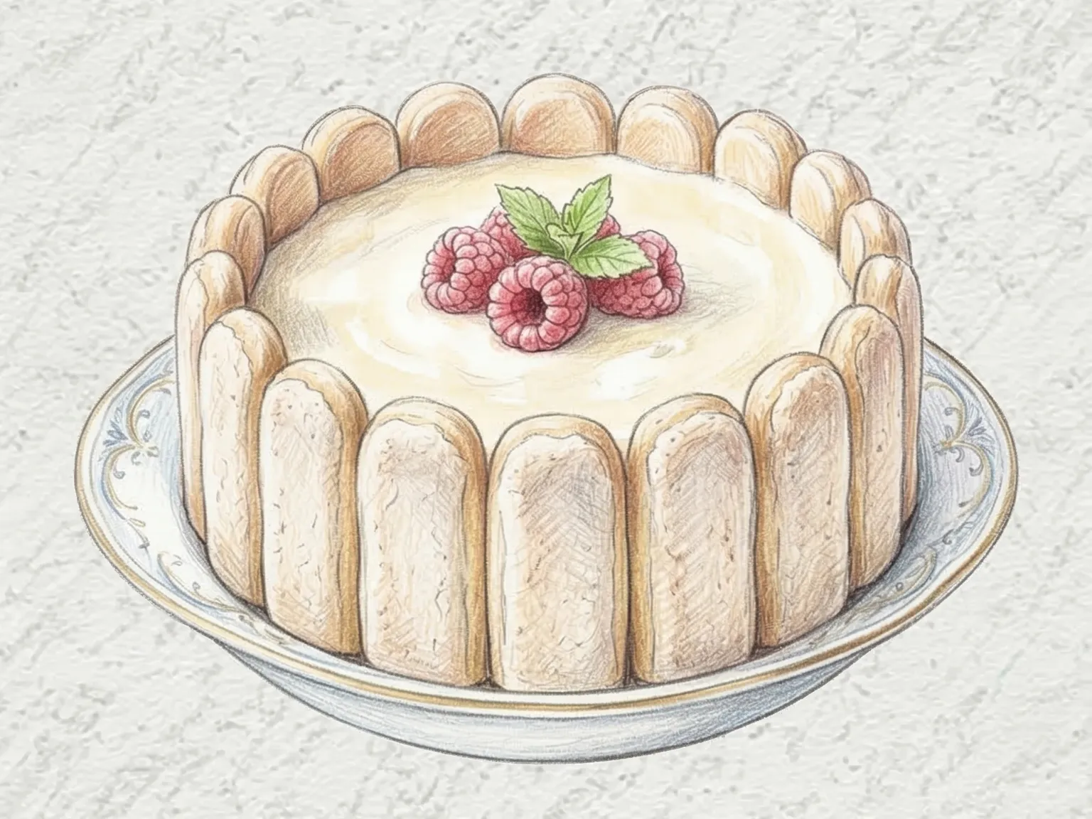 Charlotte Russe (Sobremesa gelada de creme bávaro e biscoitos champagne)