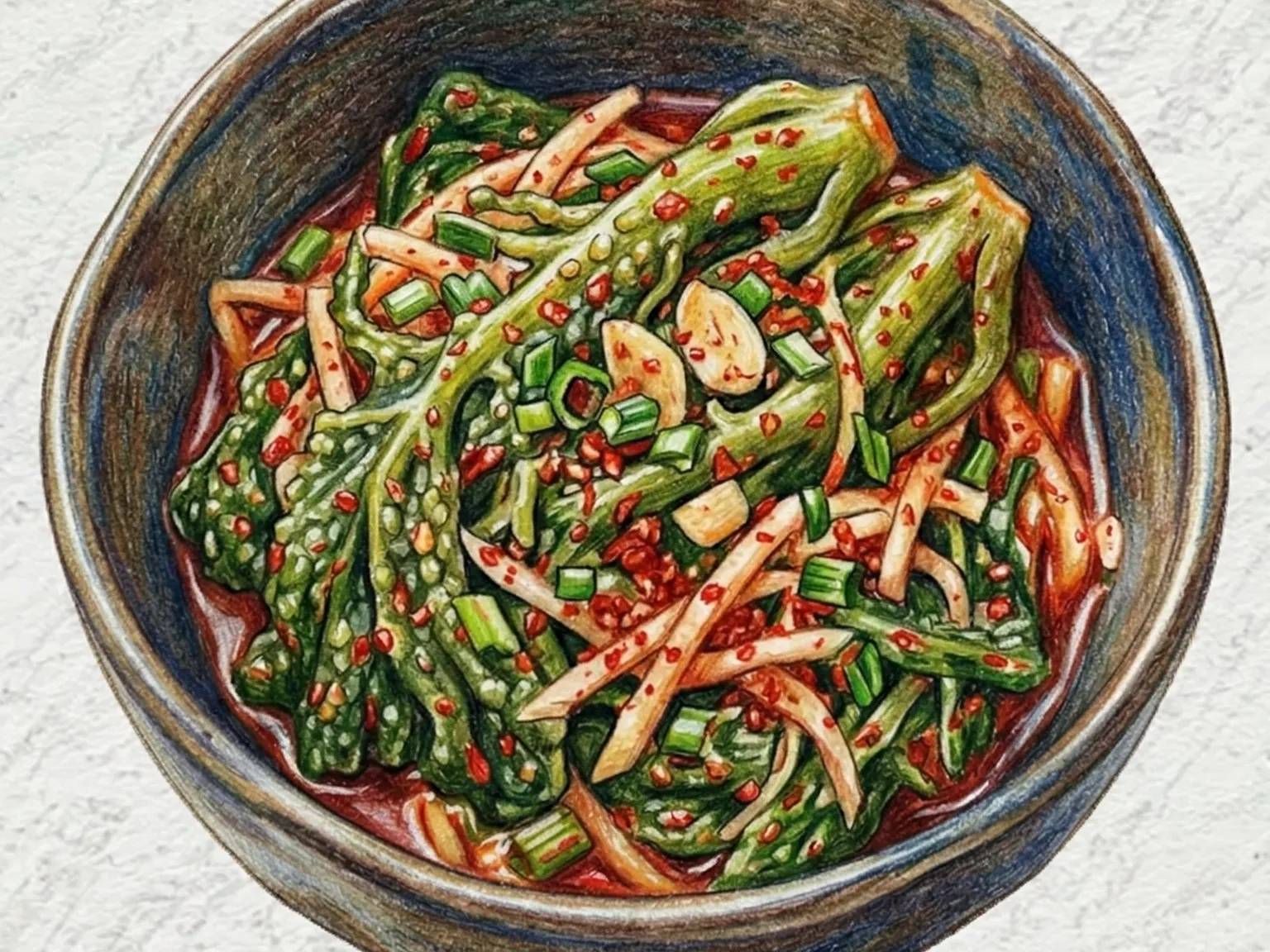 Cheonggak Kimchi (kimchi coreano de algas)