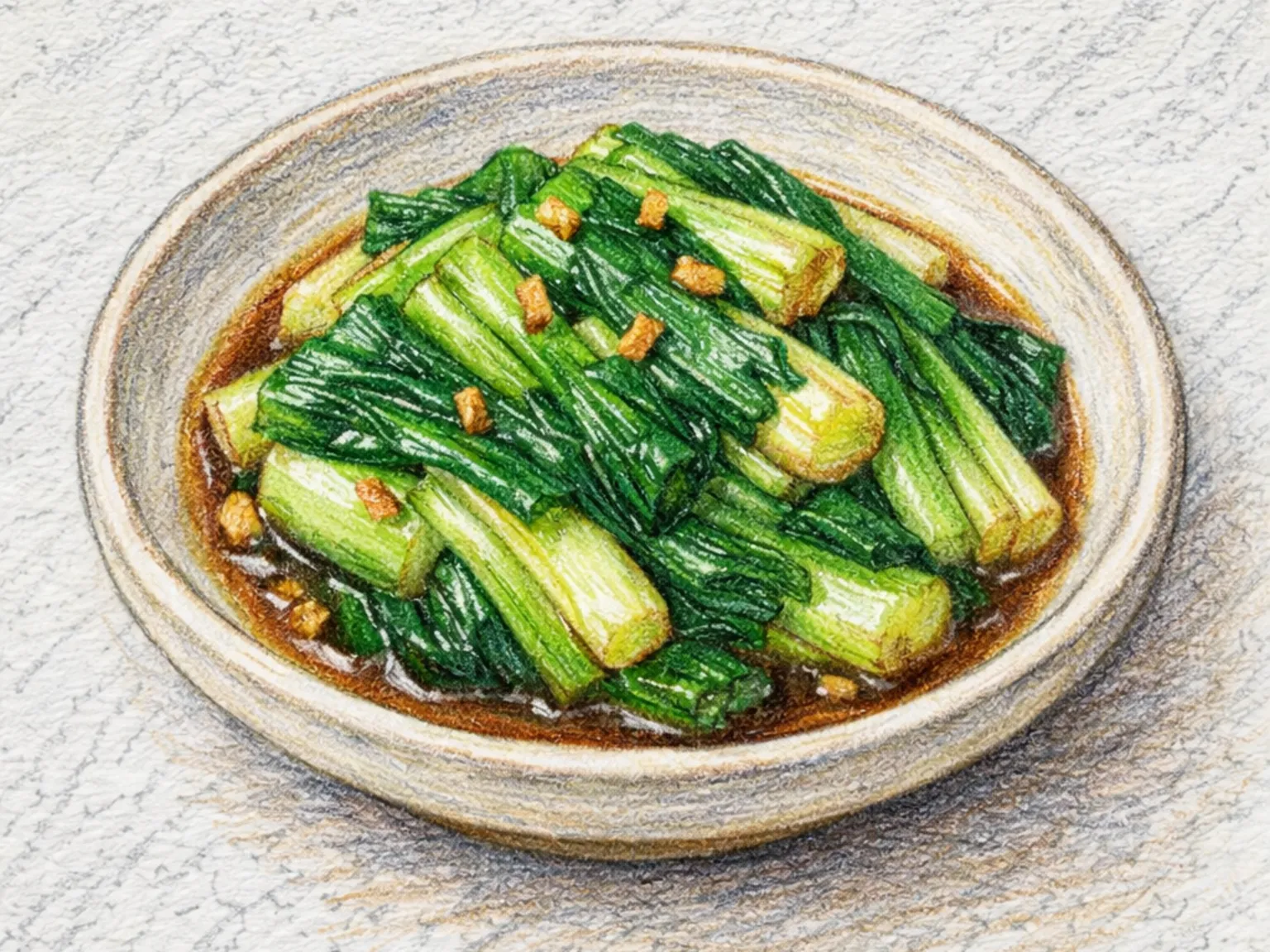 チンゲン菜のオイスターソース炒め