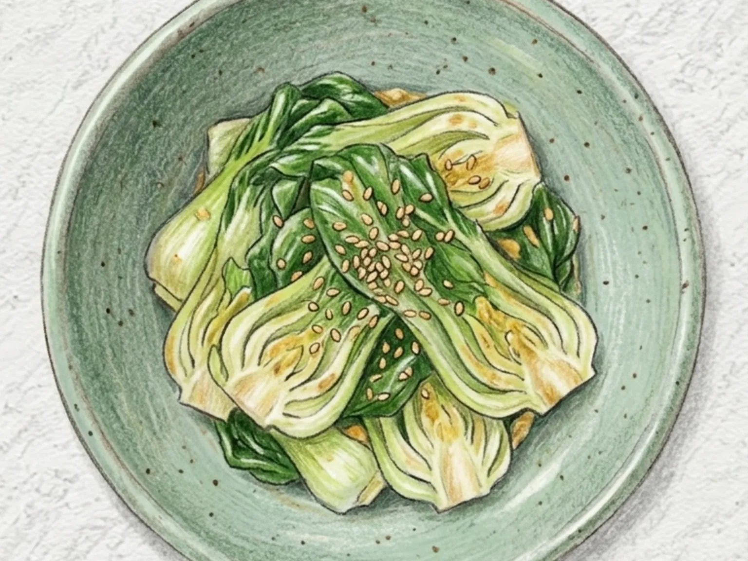 チンゲン菜のテンジャンナムル（茹で青梗菜の味噌和え）