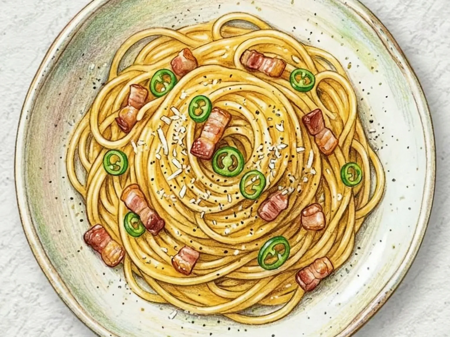 チョンヤンとうがらしカルボナーラスパゲッティ(辛口カルボナーラ)