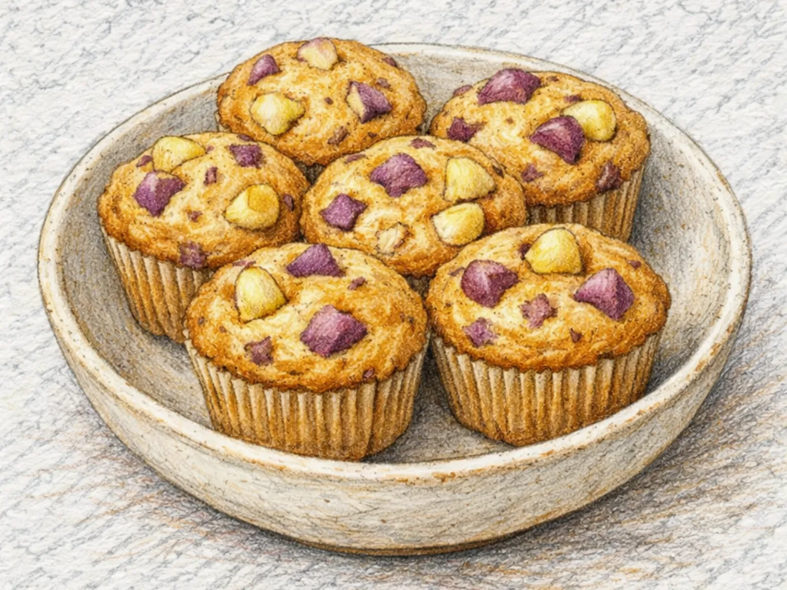 Muffins de Batata-Doce e Castanha