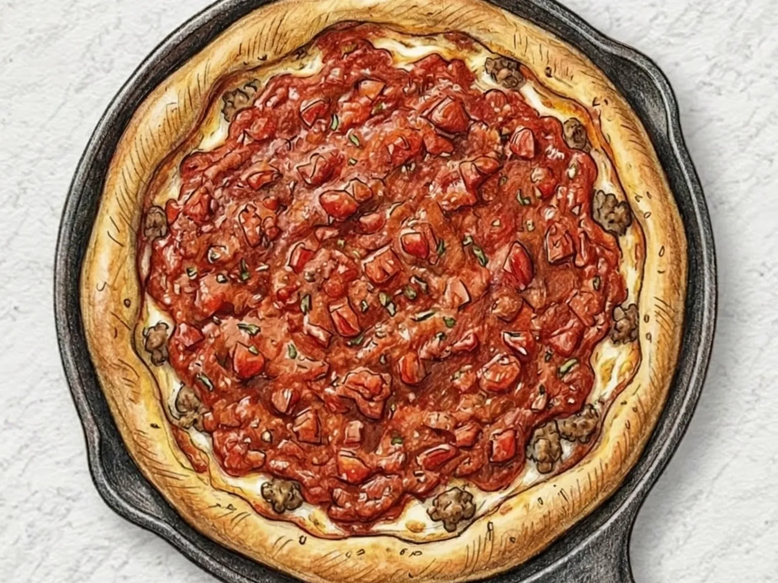 シカゴディープディッシュピザ（パイ風厚焼きピザ）