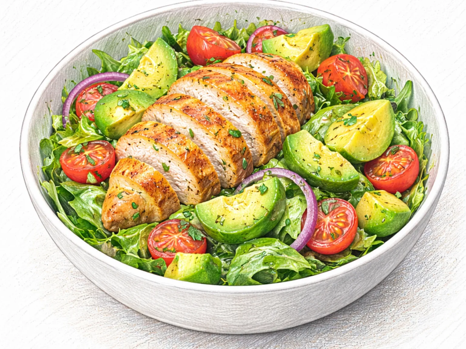 Salada de Frango e Abacate