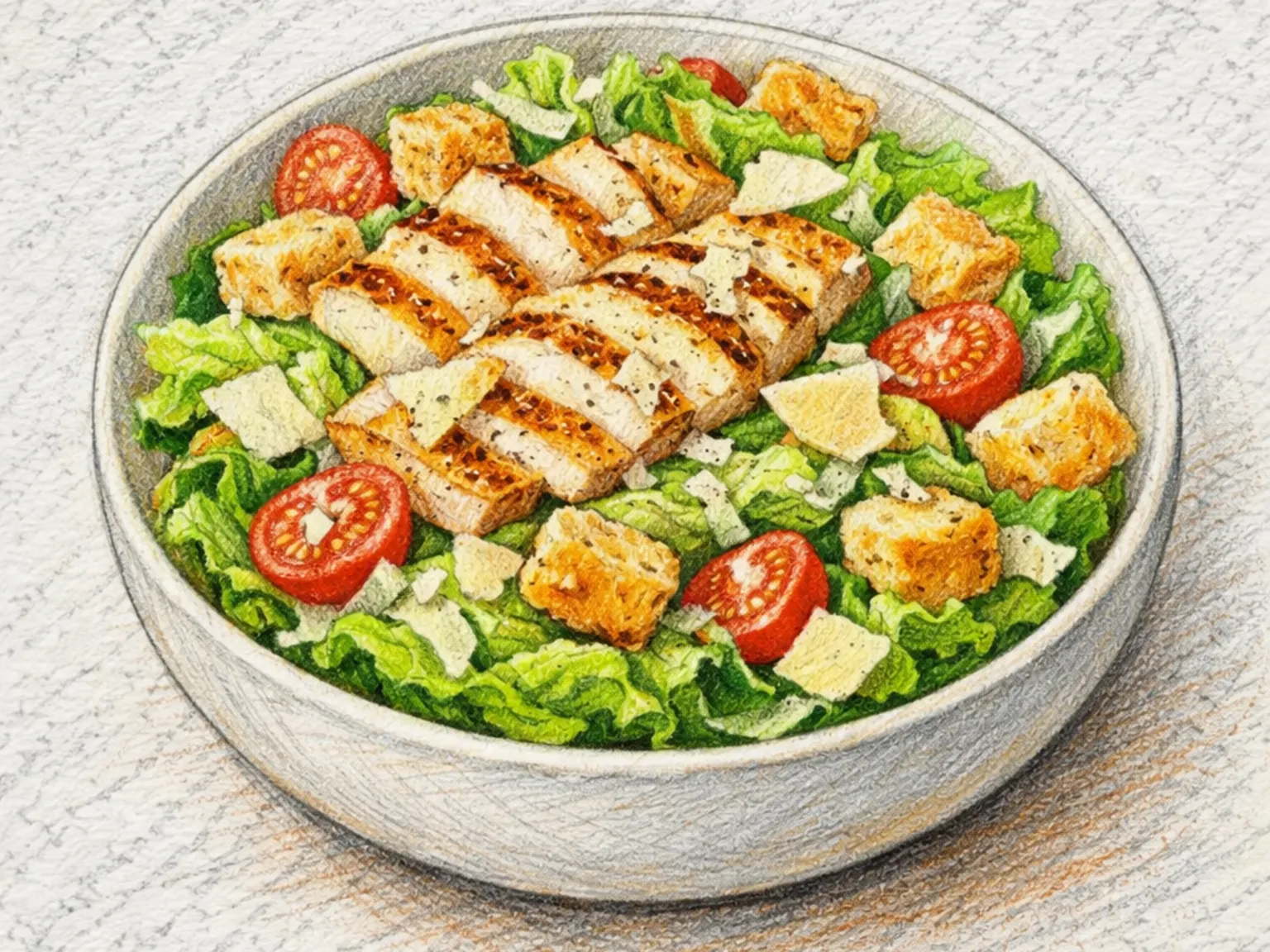 Salada Caesar de Frango Grelhado