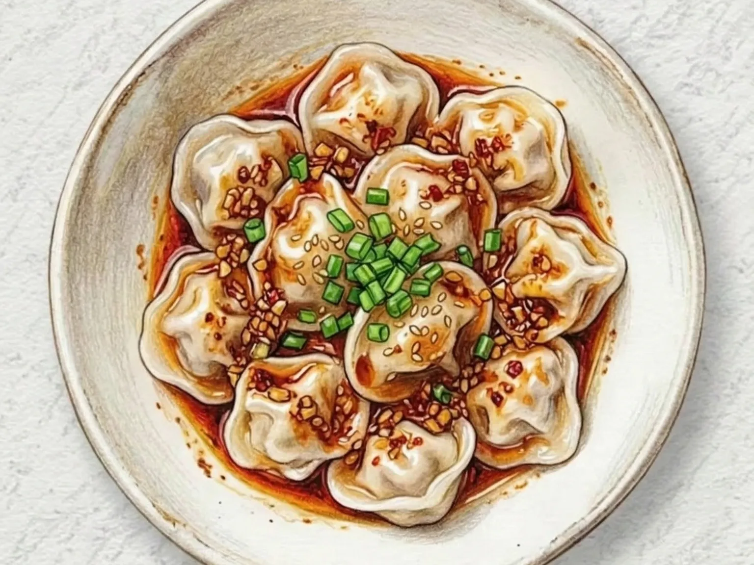Korean Chili Oil Boiled Dumplings