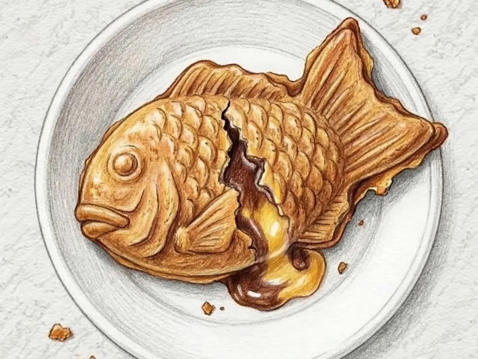 チョコカスタードたい焼き（cocoa生地チョコカスタード魚型焼き）