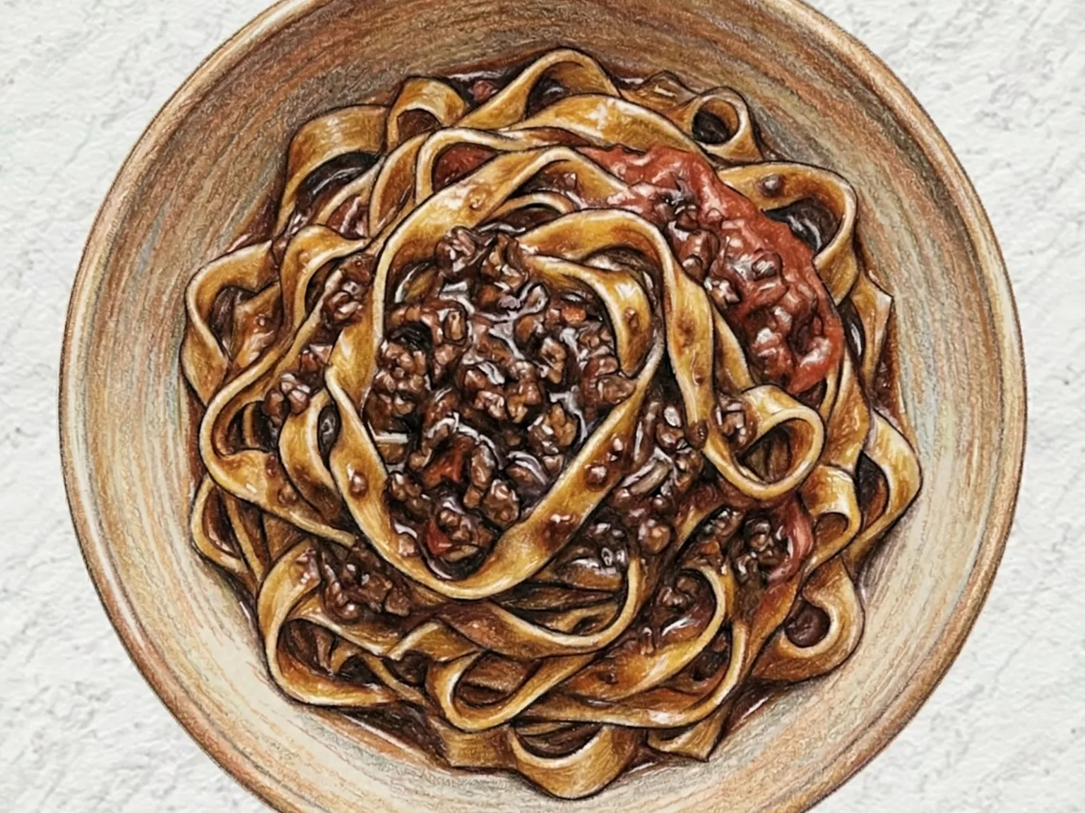 チュンジャンビーフラグータリアテッレ(黒味噌の肉煮込みパスタ)