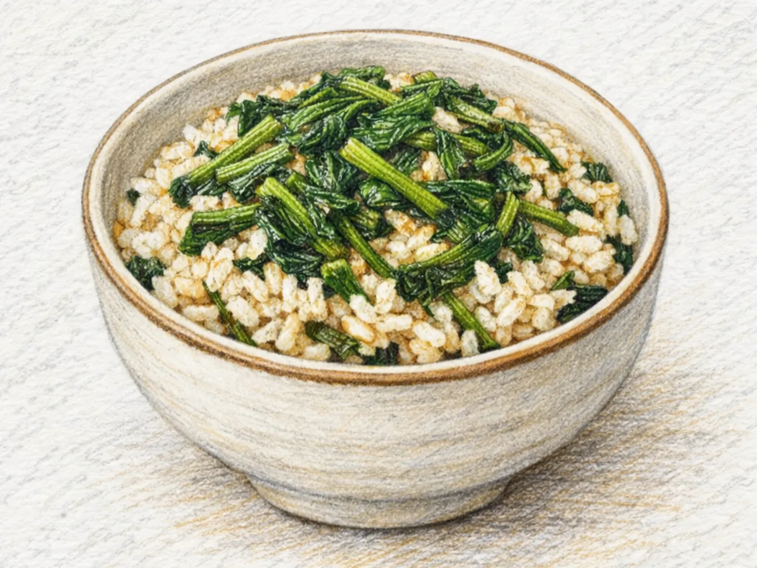 Chwinamul Sotbap (arroz en olla con verduras chwinamul coreano)