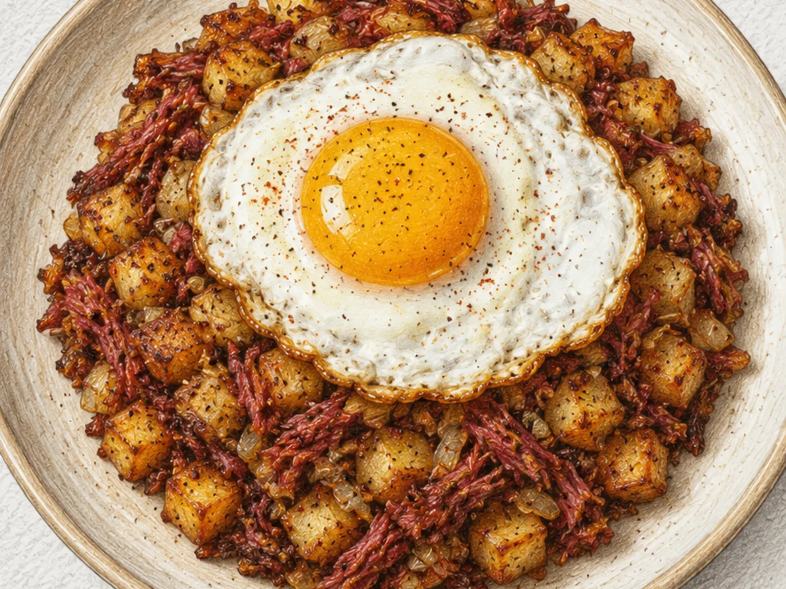 Corned Beef Hash (Refogado de Carne Curada com Batatas)