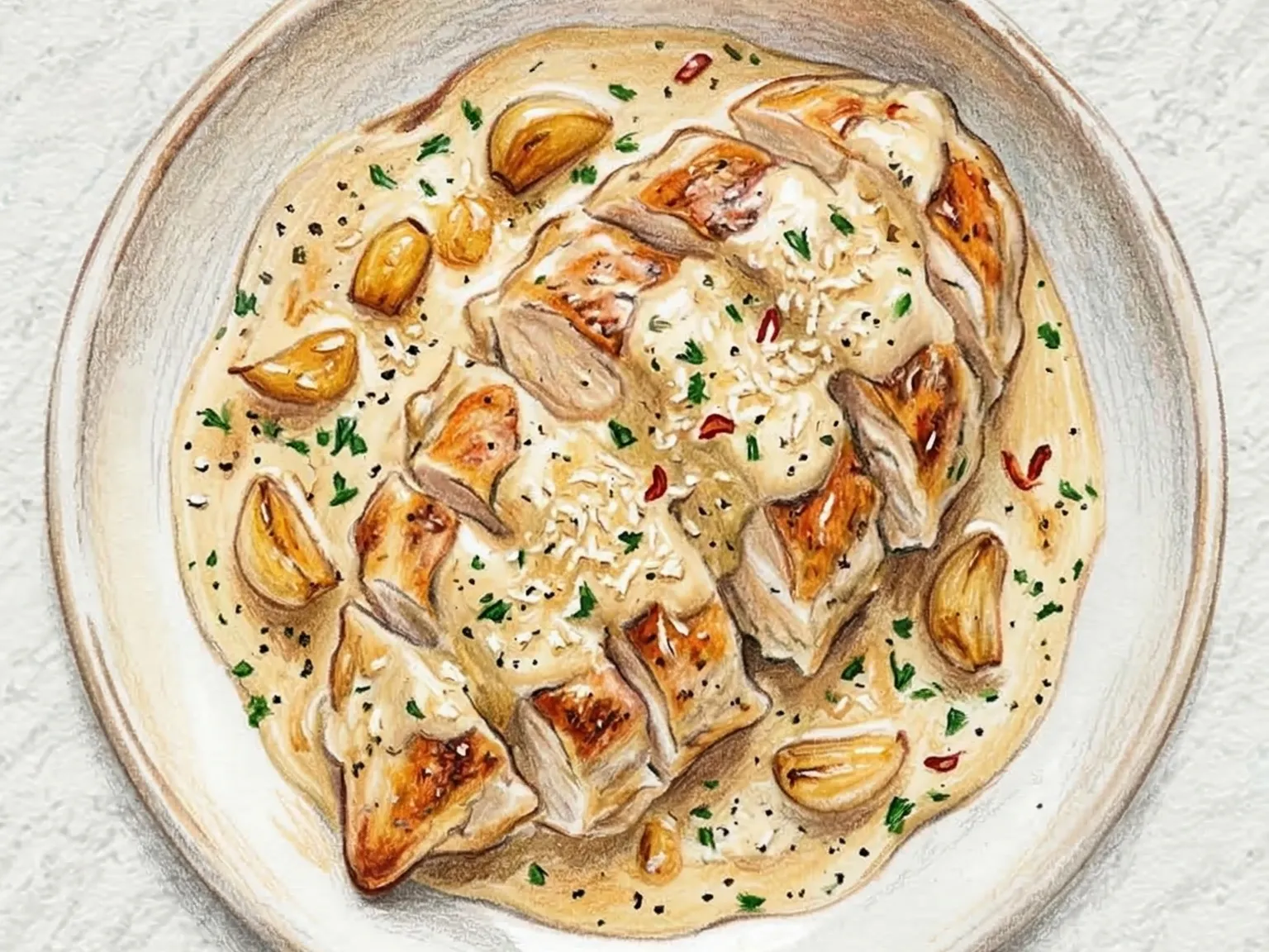 クリーミートスカンチキン（ガーリックパルメザンチキン）