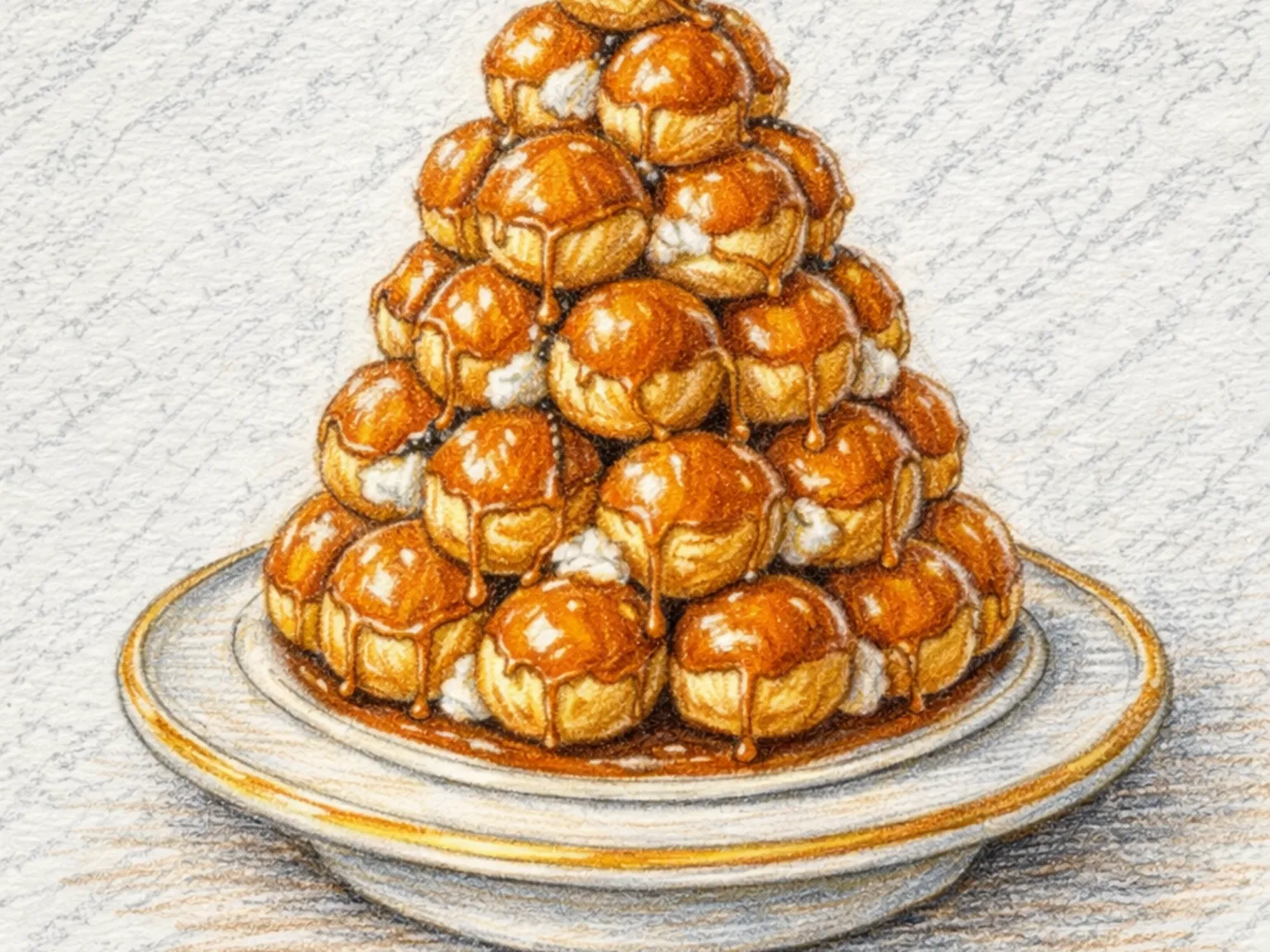 Croquembouche (Torre de Carolinas Francesa com Caramelo)