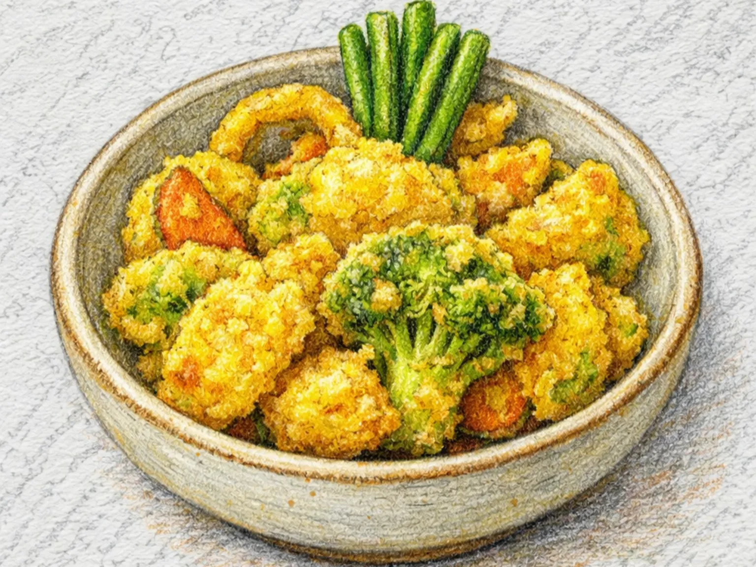 カレー天ぷら(カレー粉入り衣の野菜天ぷら)