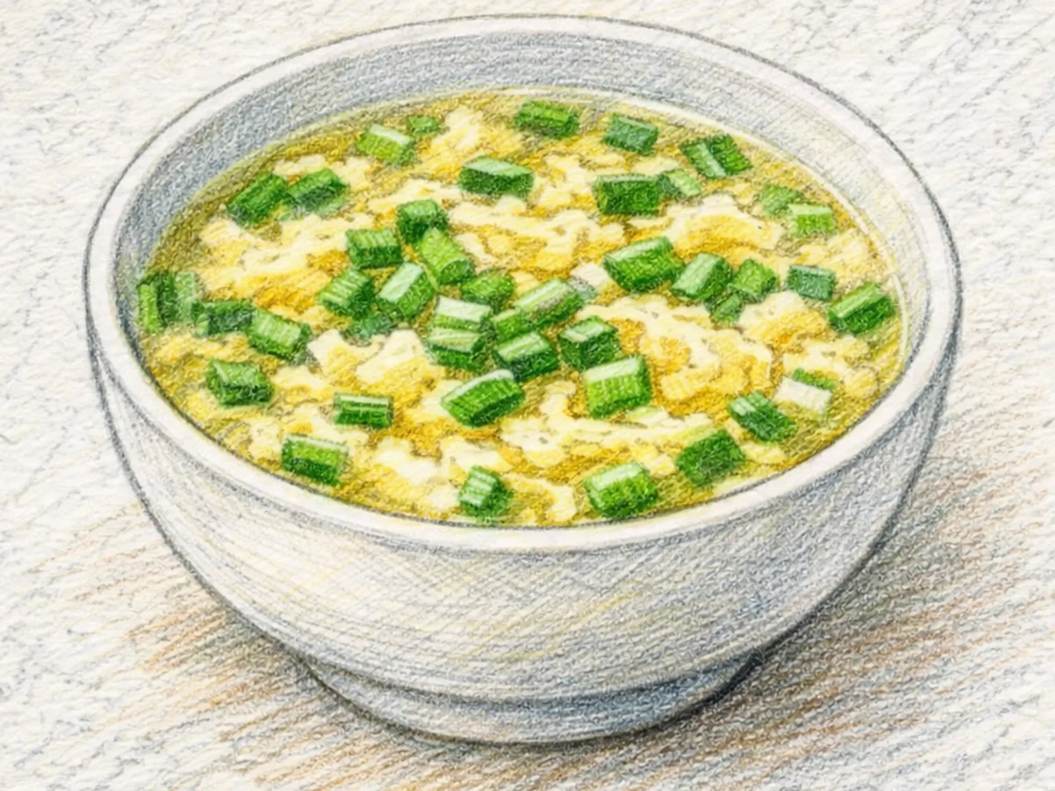 長ネギと卵のクク(長ネギと卵の素朴な澄んだスープ)