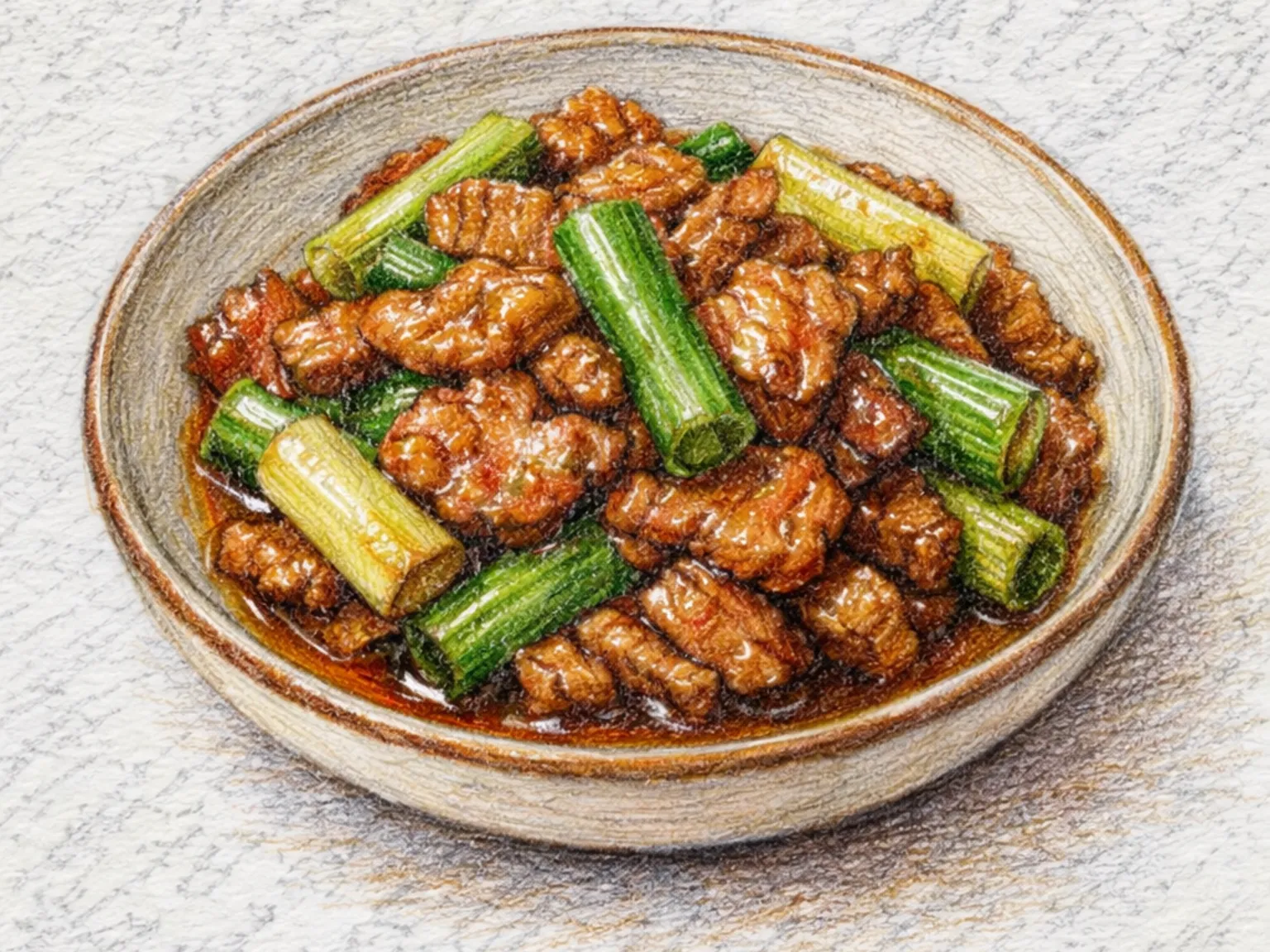 Daepa Moksal Ganjang Bokkeum (cuello de cerdo glaseado con soja)