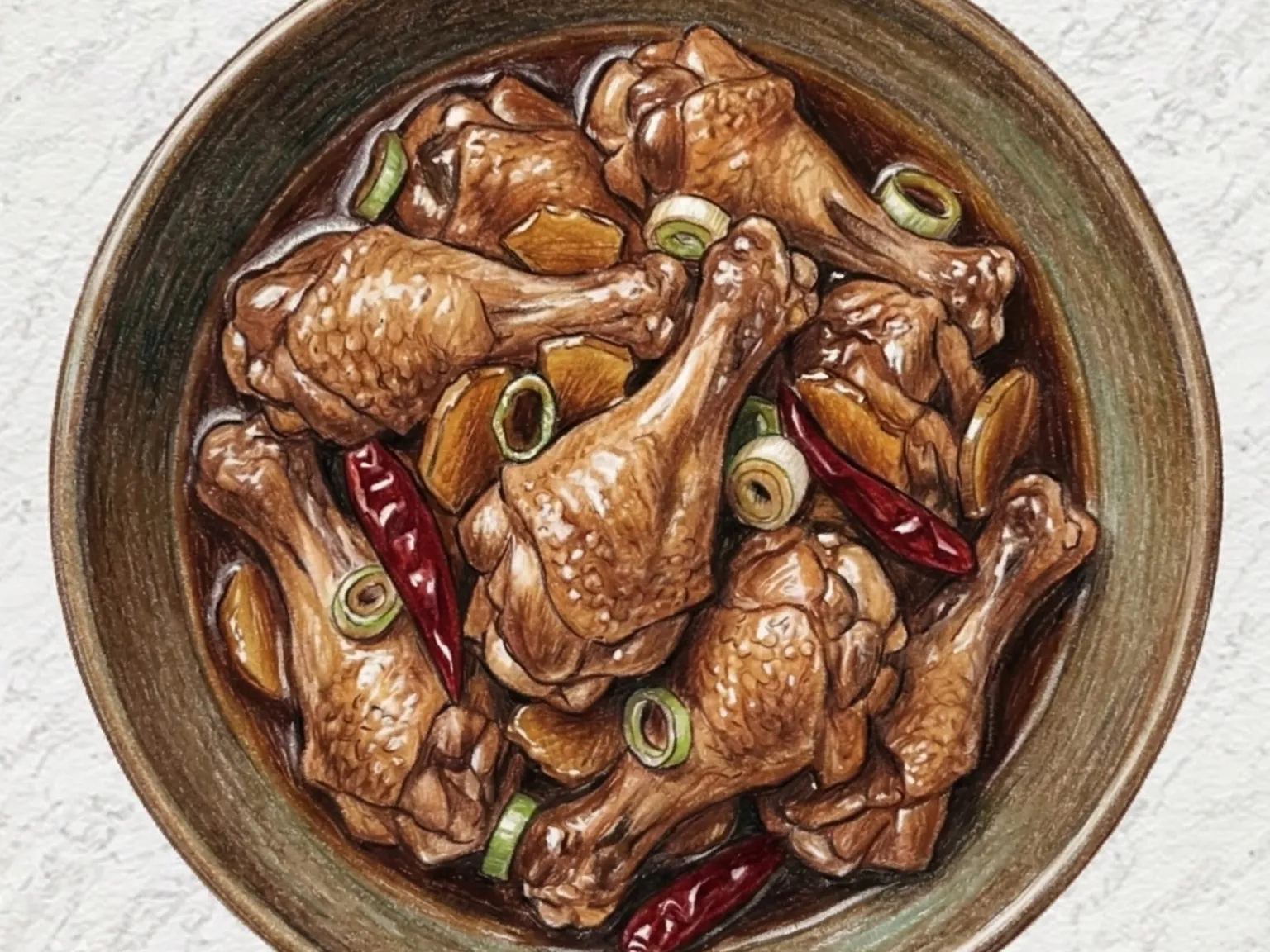 Dak Bong Jorim (alitas de pollo estofadas en soja)