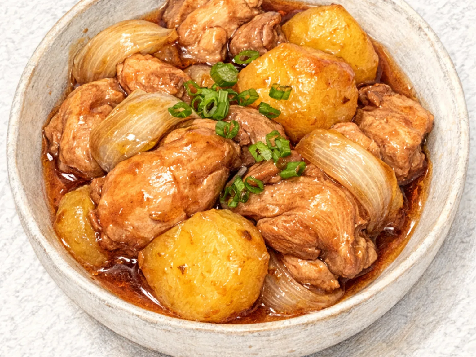 Dak Ganjang Jorim (Frango coreano ensopado no molho de soja)