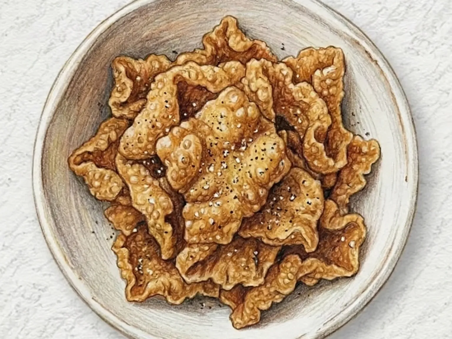 鶏皮唐揚げ(二度揚げでパリパリ食感の鶏皮)