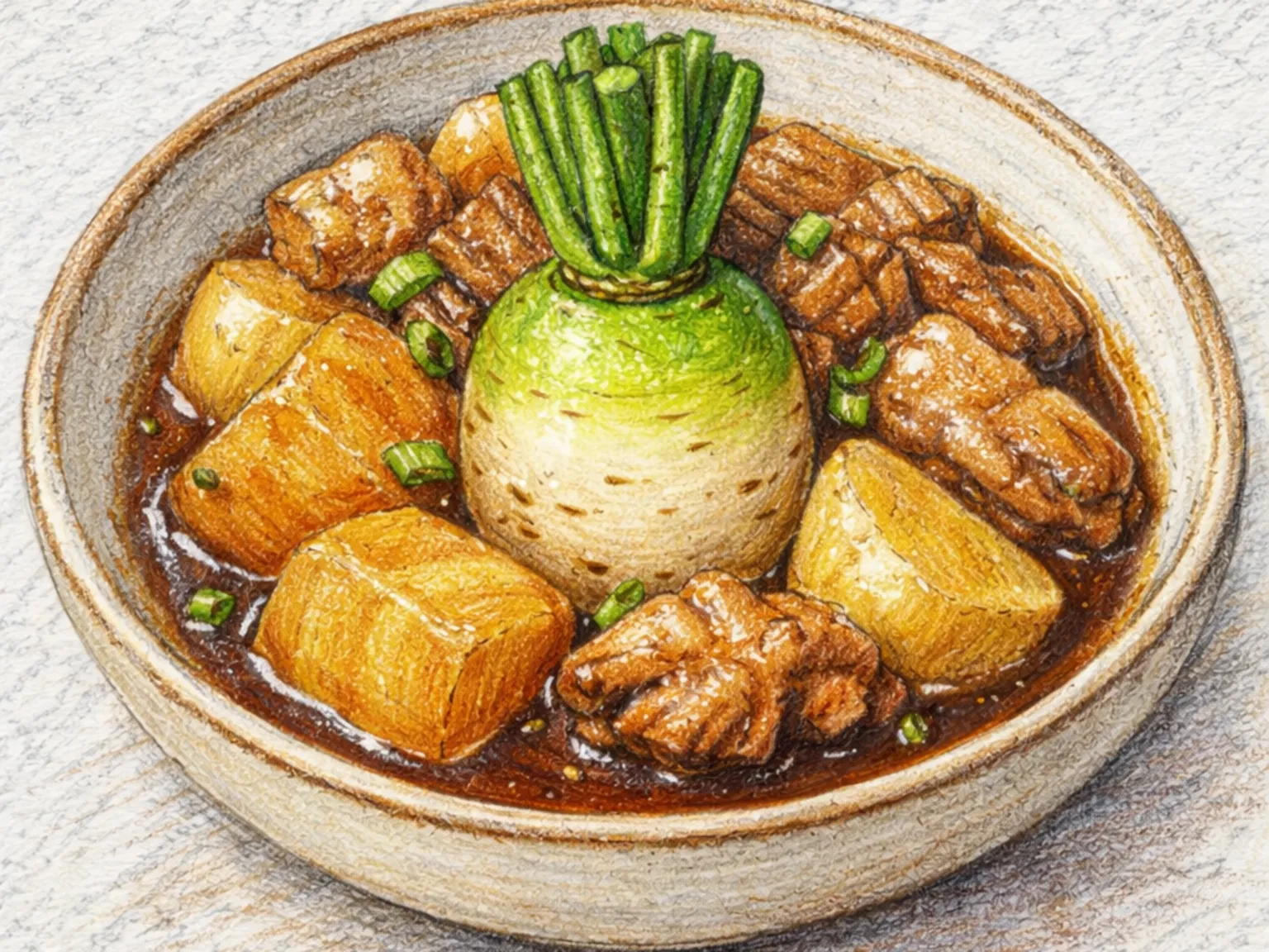 Dak Ppyeo Mu Jorim (pollo estofado con rábano coreano)