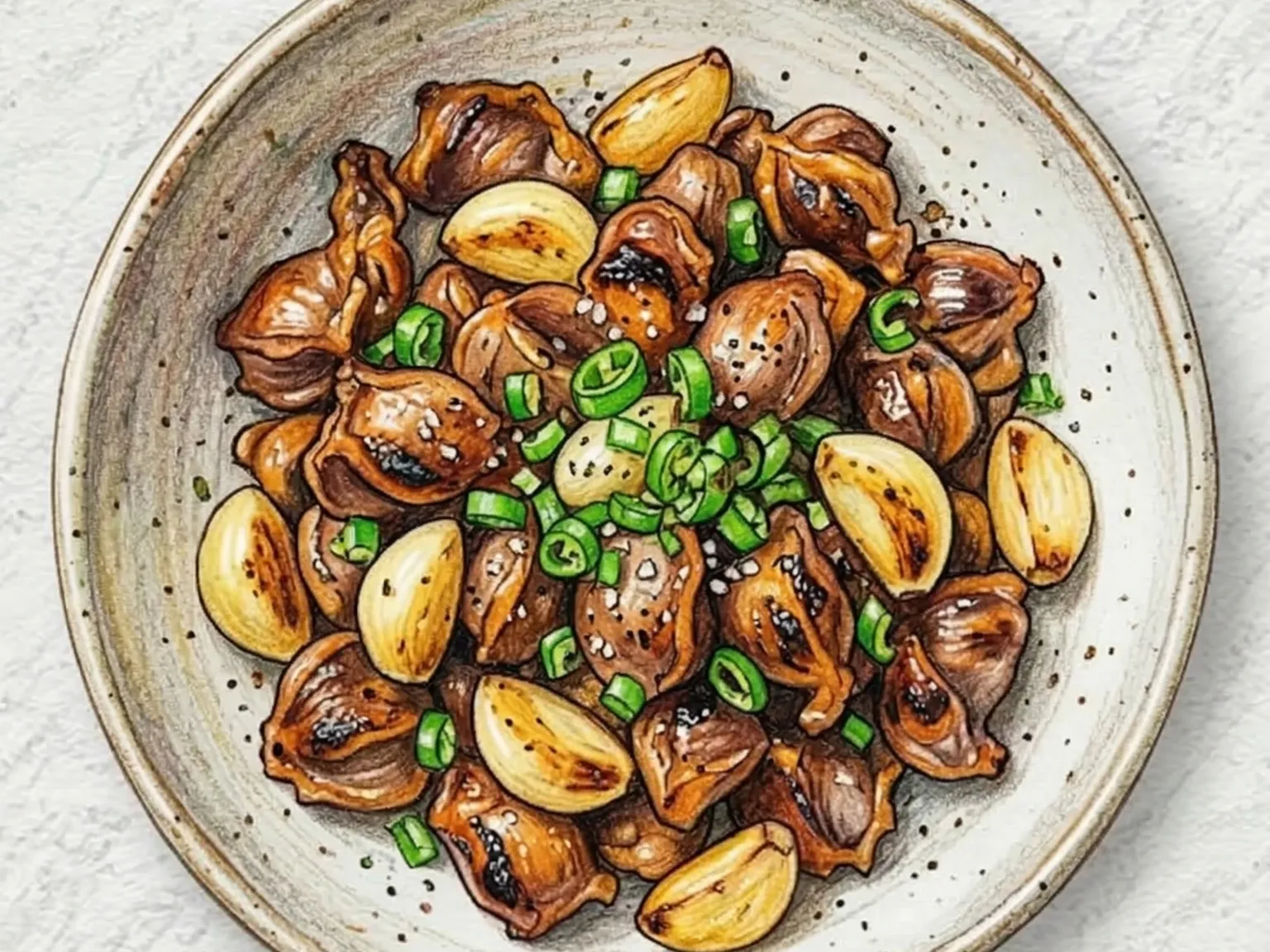 Dakttongjip Maneul Gui (mollejas de pollo con ajo a la plancha)