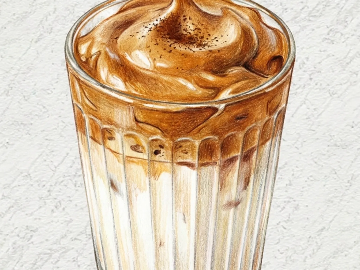 Café dalgona coreano (Café batido con espuma sobre leche)