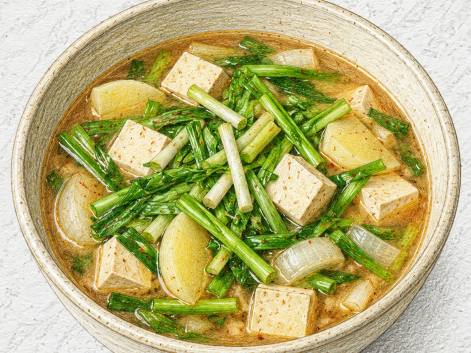 Korean Wild Chive Soybean Paste Soup