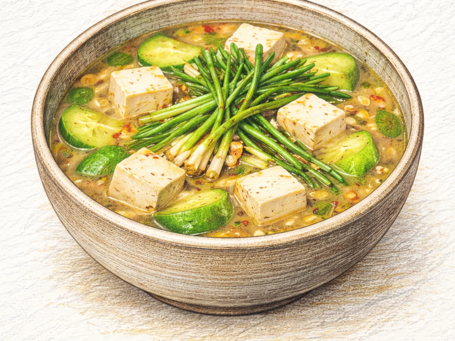 ノビルテンジャンチゲ(春の野草入り味噌仕立て鍋)