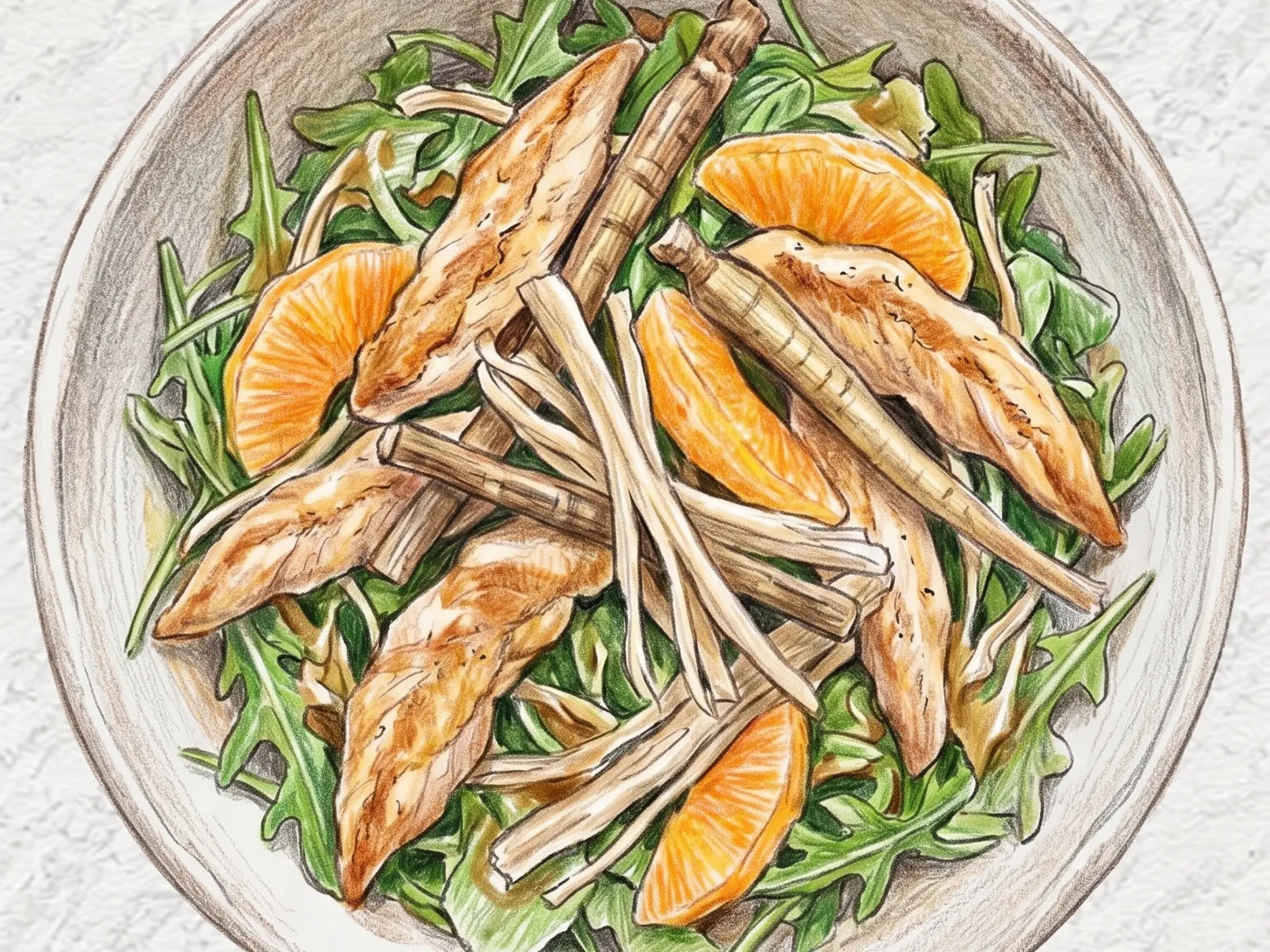 더덕 시트러스 치킨 샐러드