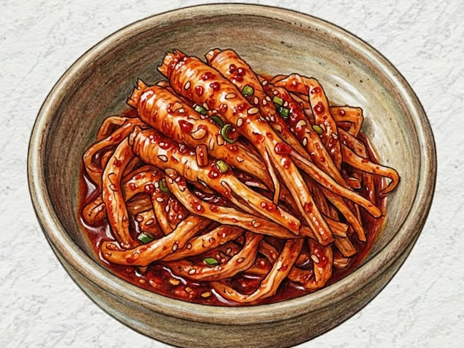 トドクの辛味和え(叩き山根のコチュジャン酢和え)