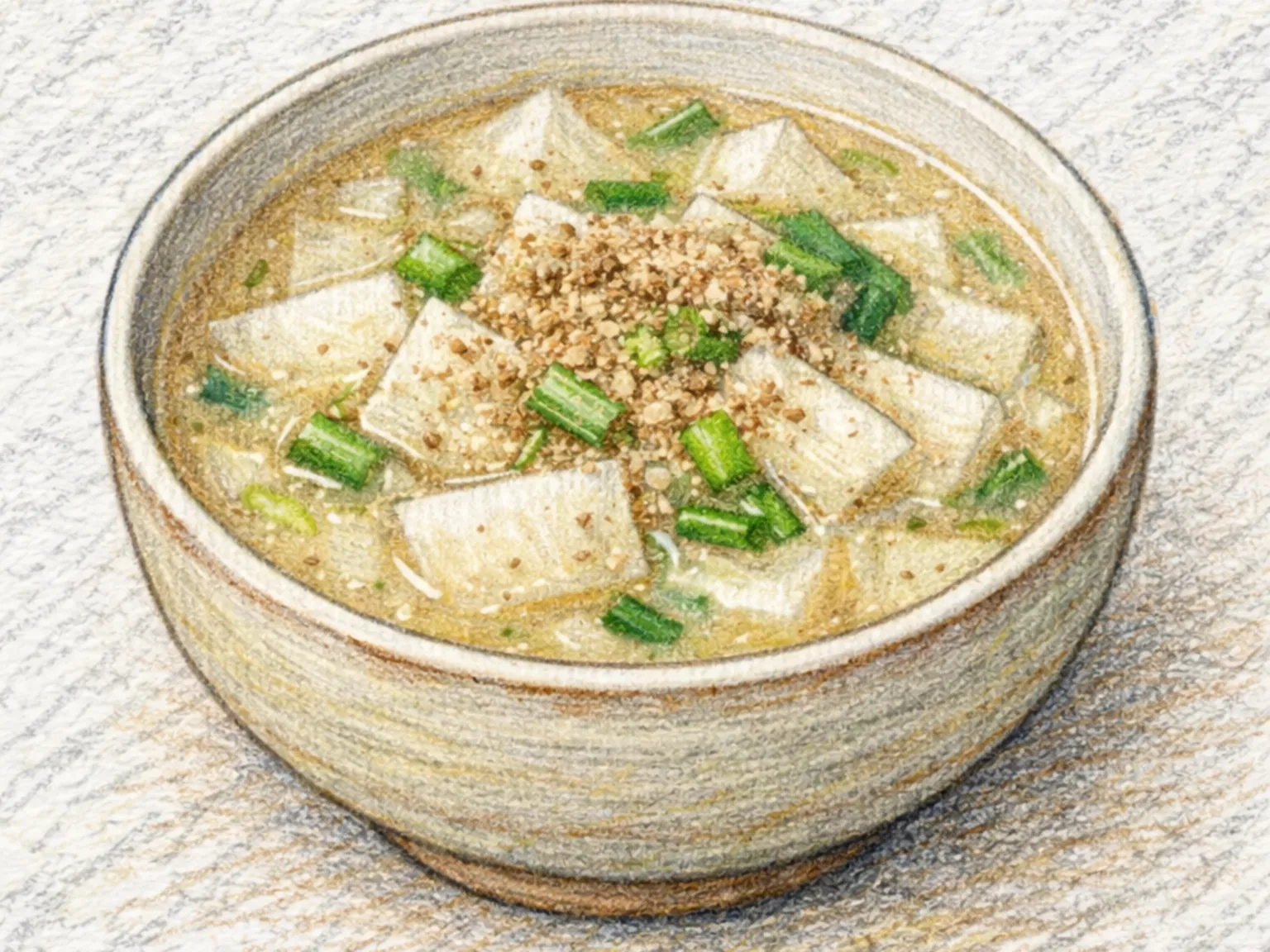 エゴマと大根のクク(エゴマ粉でとろみをつけた大根スープ)