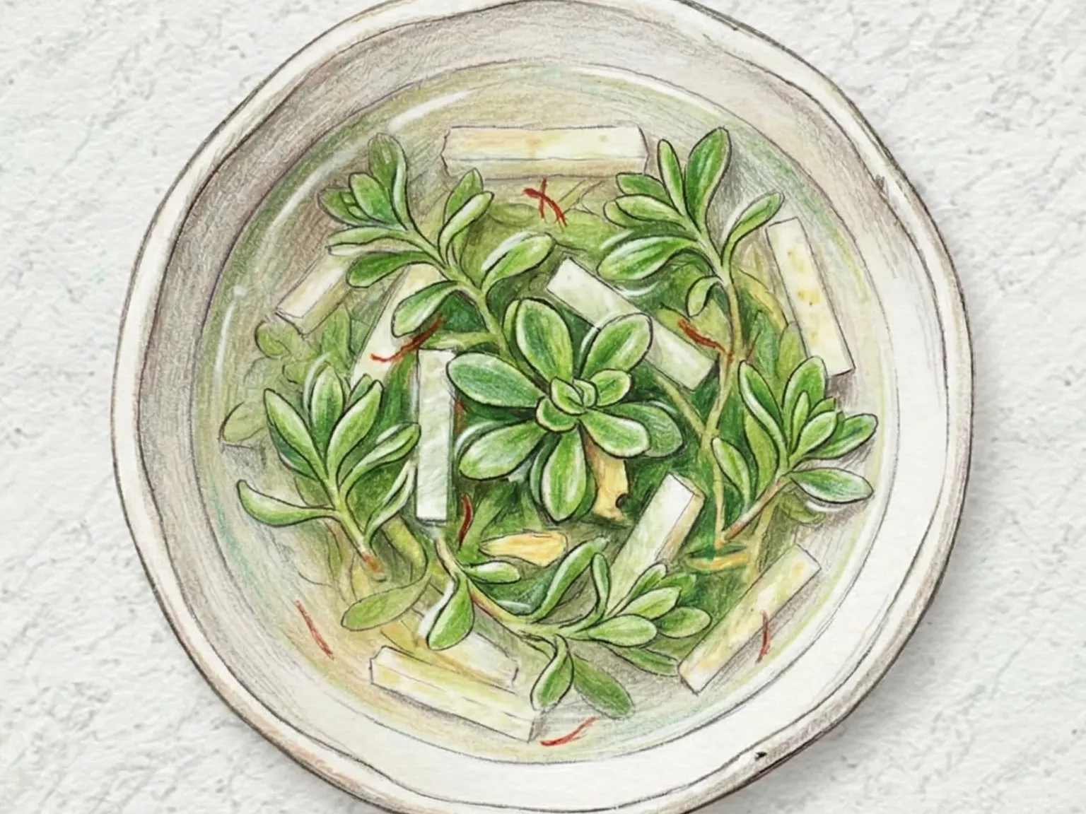 トルナムルムルキムチ（マンネングサの水キムチ）