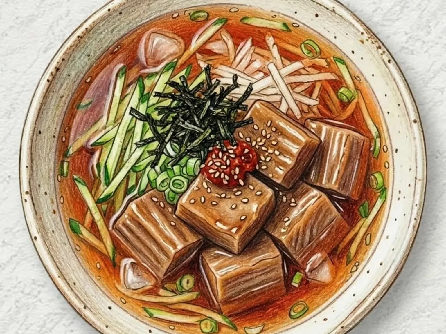 ドトリムクサバル(どんぐりムクの冷製スープ丼)