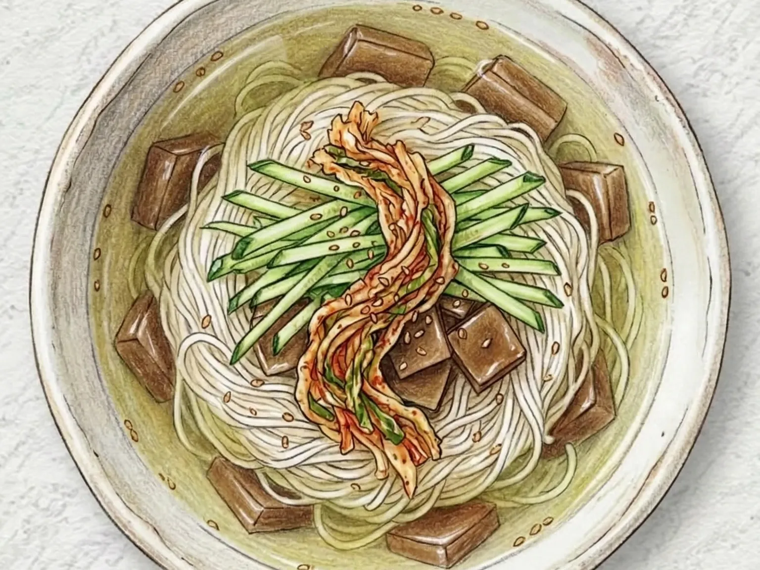 도토리묵채소면