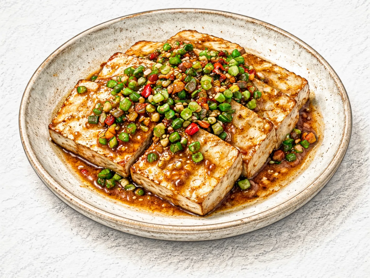 豆腐焼き 薬味醤油だれ(カリカリ焼き豆腐の薬味醤油)