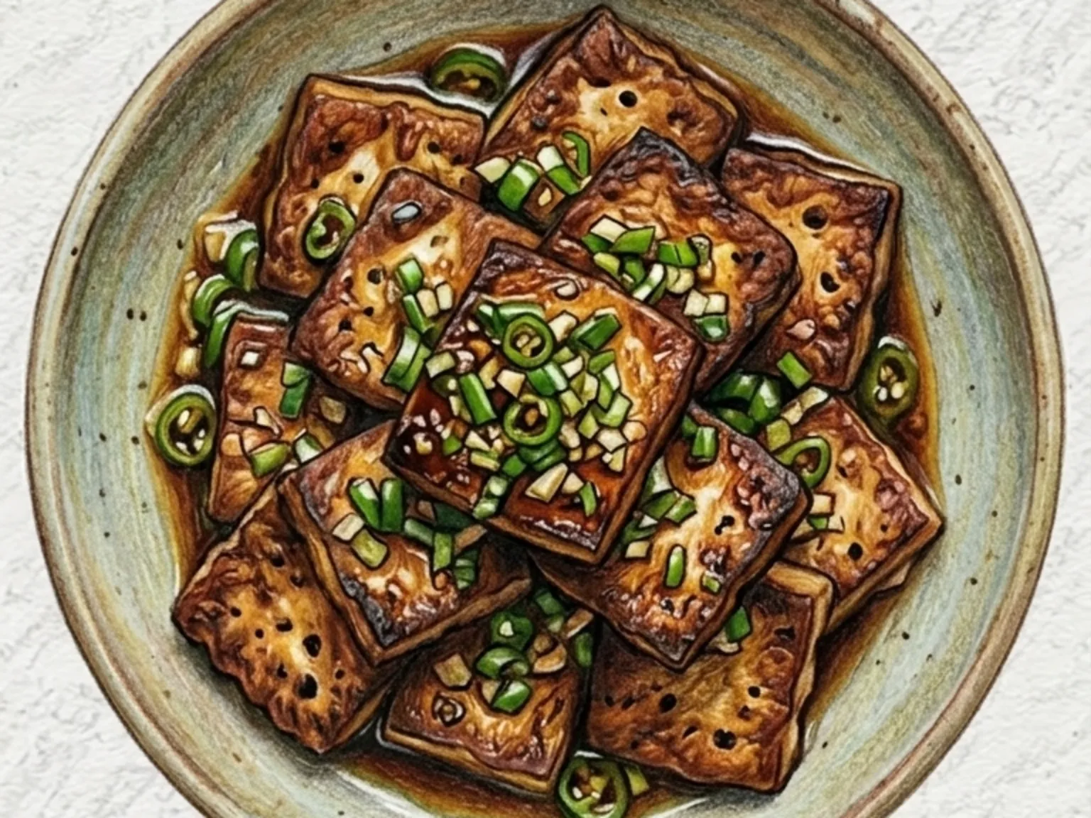 Dubu Cheongyang Ganjang Muchim (tofu con aderezo picante de soja al estilo coreano)