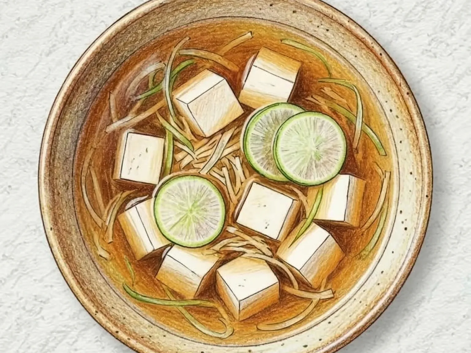 豆腐ジャングク(豆腐と大根の醤油清湯スープ)