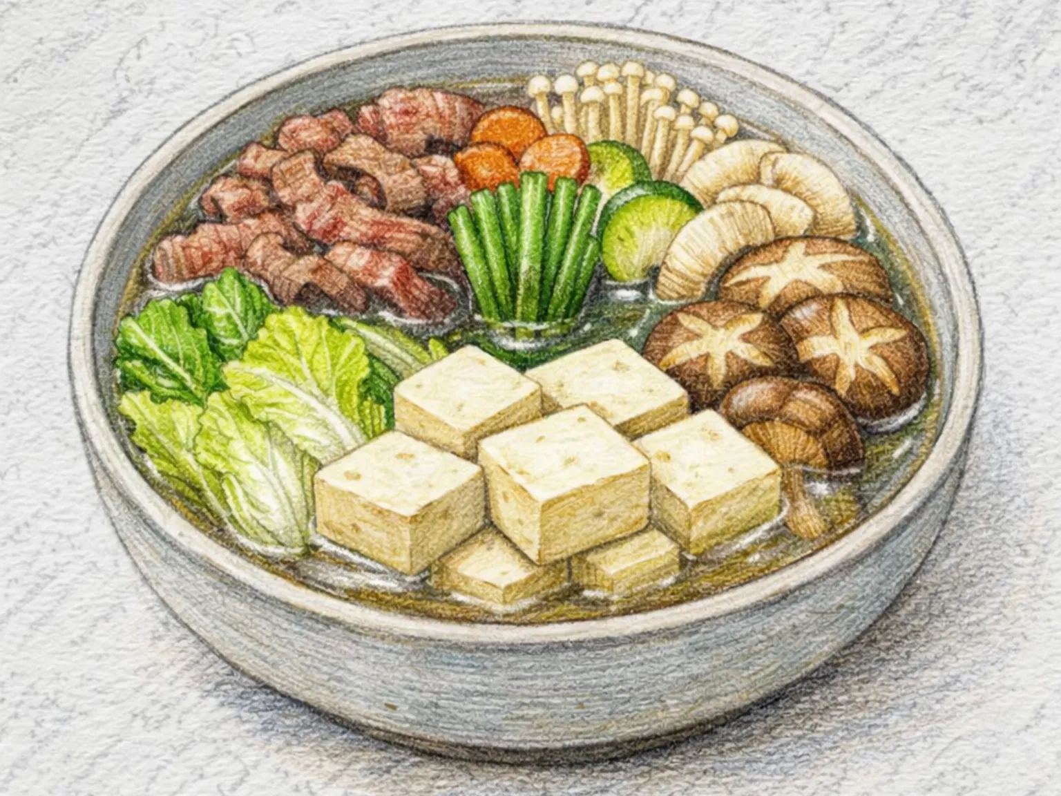 豆腐鍋(豆腐と牛肉の昆布だし鍋)