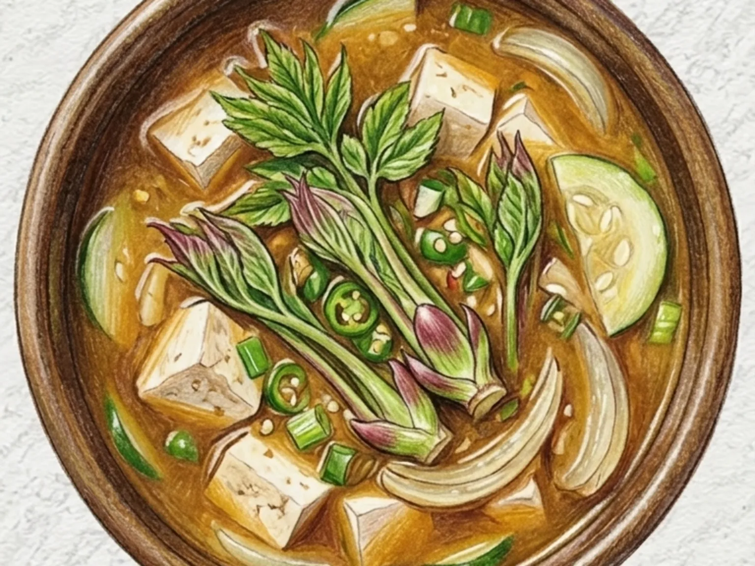 タラの芽テンジャンチゲ(春の山菜入り味噌仕立て)