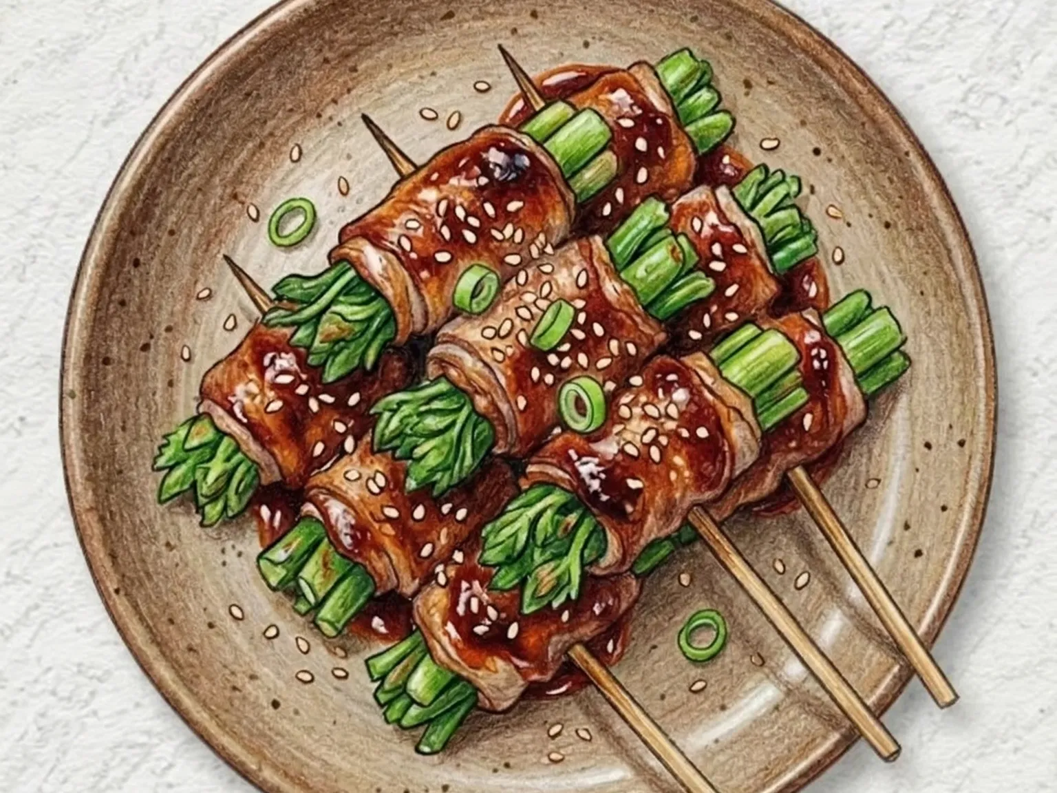 두릅삼겹꼬치구이