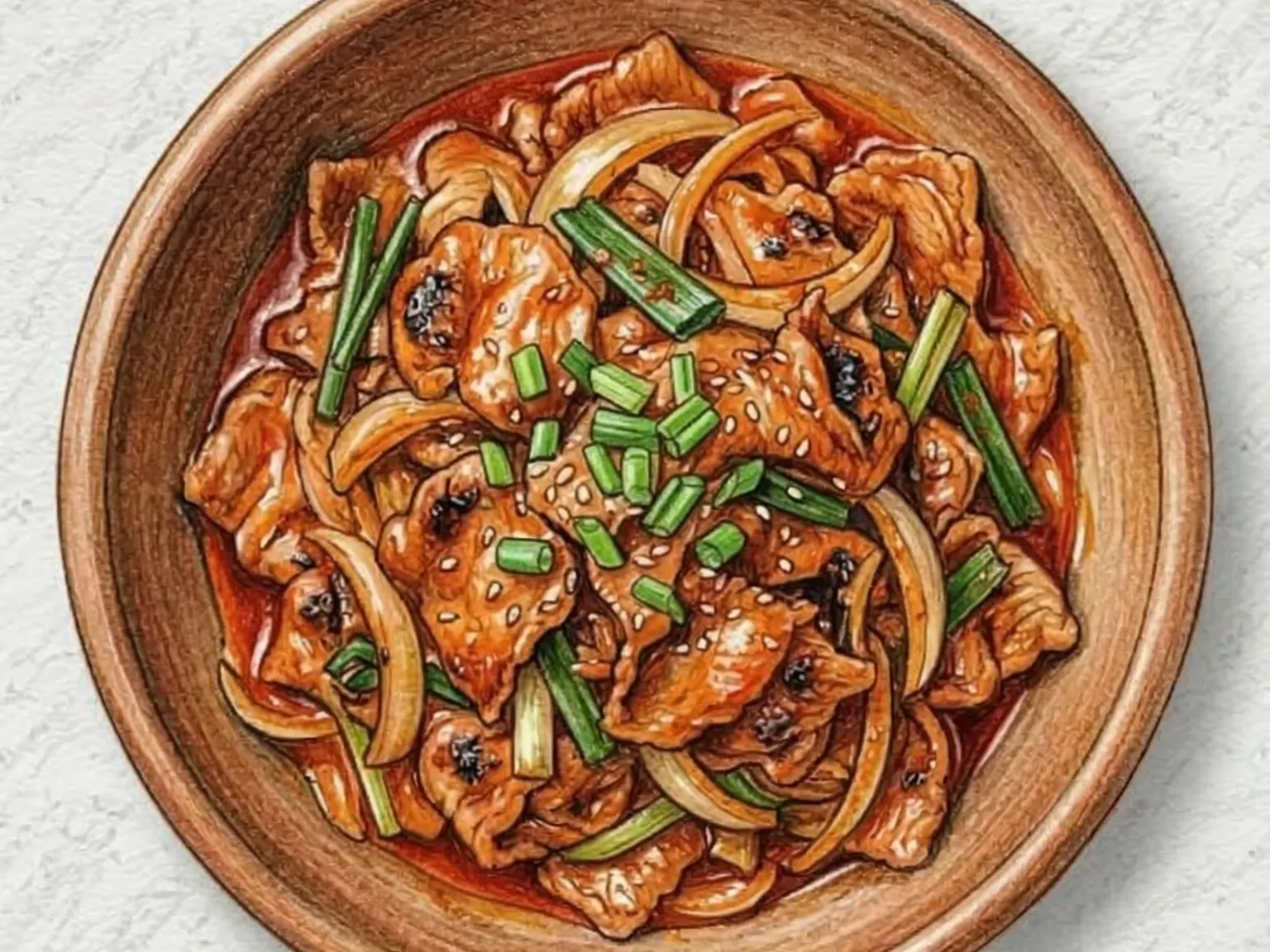 Duruchigi (cerdo picante salteado al estilo coreano)