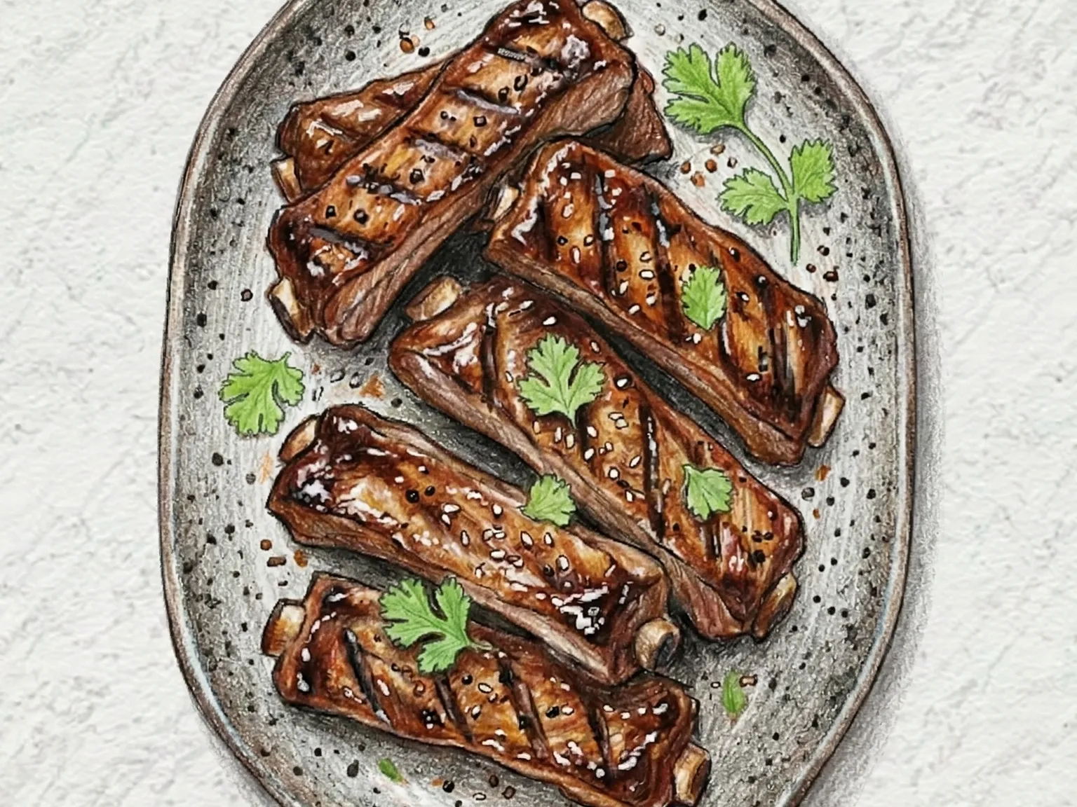 Dwaeji Deunggalbi Ganjang Gui (costillas de cerdo glaseadas con soja)